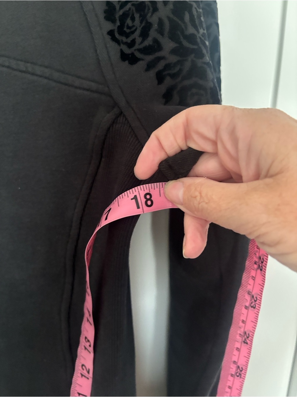 lululemon athletica Black Half-Zip Pullover with Floral Shoulder Print - Picture 6 of 7